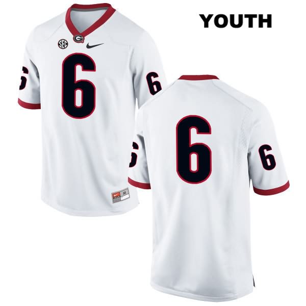 Georgia Bulldogs Youth Otis Reese #6 NCAA No Name Authentic White Nike Stitched College Football Jersey BFE0556VD
